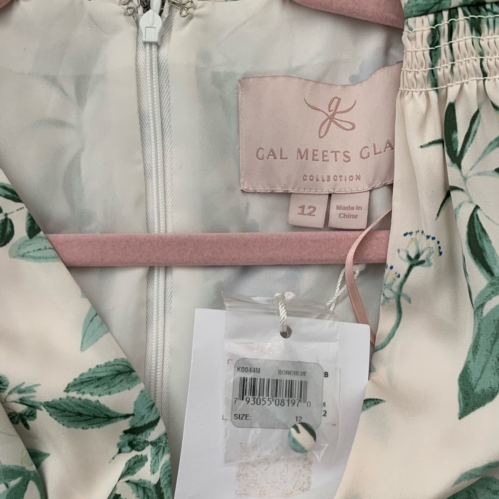 Gal Meets Glam Lauren Green Blue Cream Long Dress - Picture 5 of 5